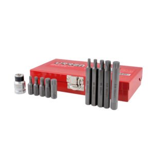 Juego de puntas bristol hexágono de 3/8" con adaptador y caja metálica, 11 piezas Urrea J6011