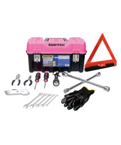Juego combinado de herramienta automotriz con caja plástica rosa, 11 piezas Surtek JA11P