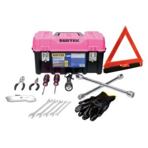 Juego combinado de herramienta automotriz con caja plástica rosa, 11 piezas Surtek JA11P