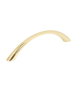 Jaladera de 96mm, línea Arco, latón brillante, estilo clásico para puertas interiores, HERMEX, clave 43826.