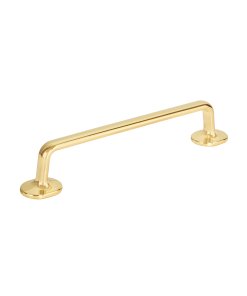 Jaladera de 96mm, línea Oviedo, latón brillante, diseño clásico y resistente para puertas, HERMEX, clave 45793.