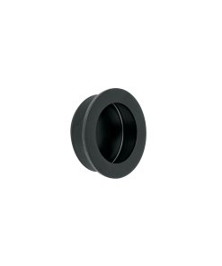 Jaladera de embutir circular No. 3, acabado negro, diseño moderno y resistente para puertas de uso intensivo, Hermex clave 47802