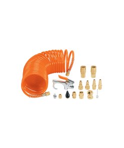 Juego Truper Profesional de 15 Accesorios Neumáticos - Tecnología de Conexión Cuerda 1/4" NPT para Sistemas de Aire Comprimido que Aumenta la Versatilidad de tu Compresor (Clave 19094)