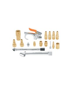 Juego Truper Profesional de 17 Accesorios Neumáticos - Tecnología de Conexión Cuerda 1/4" NPT para Herramientas de Aire que Expande las Funciones de tu Equipo (Clave 19022)