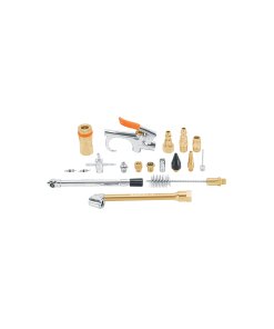 Juego Truper Profesional de 18 Accesorios Neumáticos - Tecnología de Conexión Cuerda 1/4" NPT para Talleres Industriales que Mejora la Eficiencia del Trabajo con Aire (Clave 19079)