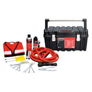 Juego automotriz combinado para auxilio vial, 16 piezas con caja plástica CPU20 Urrea JAU16
