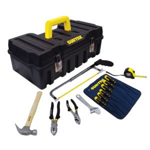 Juego combinado de herramienta profesional básico en caja plástica compacta, 13 piezas Surtek JB12