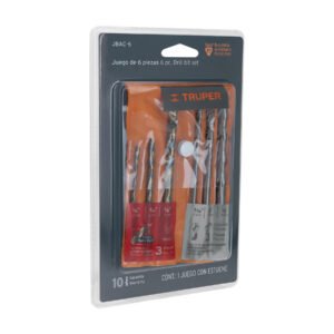 Juego de 6 brocas Truper Dual Purpose - Tecnología combinada para construcción que permite perforar tanto metales como concreto sin necesidad de cambiar herramientas (Clave 11336)