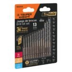 Juego de 13 brocas HSS p/metal zanco cambio rápido, EXPERT