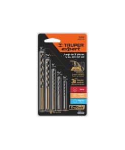 Juego de 5 Brocas HSS para Metal, Herramientas Duraderas para Corte de Alta Precisión, clave 11394 - Truper Expert