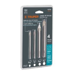 Juego de 4 brocas para vidrio y azulejo, TRUPER