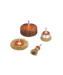 Juego de Cardas Truper 4 Piezas - Tecnología de Limpieza para Taladro que Elimina Óxido y Pintura sin Dañar la Superficie Base (Clave 11577)