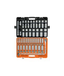 Juego de 83 Herramientas Truper Cuadro 1/2" STD y MM para Mecánico - Tecnología de Solución Global para Servicios Automotrices que Unifica Herramientas de Alta Resistencia para Cualquier Sistema de Medición (Clave 102390)