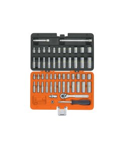 Juego de 54 herramientas Truper Complete 1/4" - Tecnología dual de medidas estándar y métricas para mecánica de precisión que cubre todas las necesidades en reparaciones especializadas (Clave 102388)