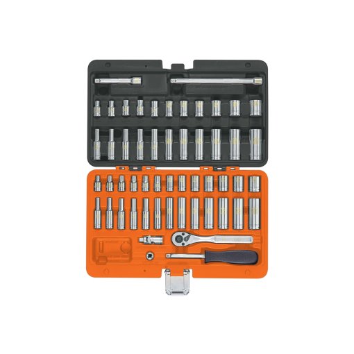 Juego de 54 herramientas Truper Complete 1/4" - Tecnología dual de medidas estándar y métricas para mecánica de precisión que cubre todas las necesidades en reparaciones especializadas (Clave 102388)