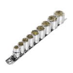 Juego de 9 dados cuadro 3/8' std, PRETUL