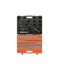 Juego de 73 Herramientas Truper Cuadro 3/8" STD y MM para Mecánico - Tecnología de Compatibilidad Dual para Talleres Automotrices que Cubre Necesidades en Sistemas Métricos e Imperiales con Precisión Profesional (Clave 102389)