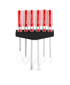 Desarmadores, barra acero cromado, mango PVC (6 pzas) TAMER JD-6