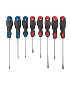 Juego de 8 desarmadores mango Comfort Grip, diseño ergonómico y resistente para tareas diversas, Pretul clave 20219