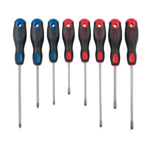 Juego de 8 desarmadores mango Comfort Grip, PRETUL