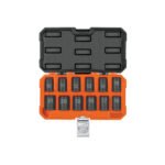 Juego de 12 dados de impacto cuadro 1/2', 6 puntas mm