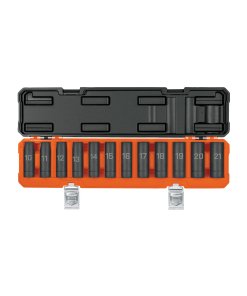 Juego Truper Profesional de 12 Dados Largos de Impacto Cuadro 1/2" - Tecnología de 6 Puntas Métricas para Tornillos Profundos que Optimiza el Trabajo en Motores (Clave 100946)