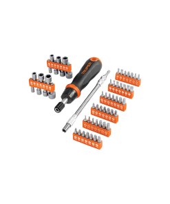 Desarmador Truper Profesional Tipo Matraca con 42 Puntas, 14 Dados y Extensión - Tecnología Todo en Uno para Trabajos Diversificados que Maximiza tus Capacidades (Clave 18220)
