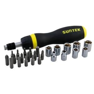 Juego de puntas y accesorios hexágono de 1/4", 26 piezas Surtek JDP26