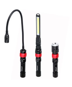 Juego de linternas con cabezas intercambiables de LED recargables, 6 piezas Urrea JLI6