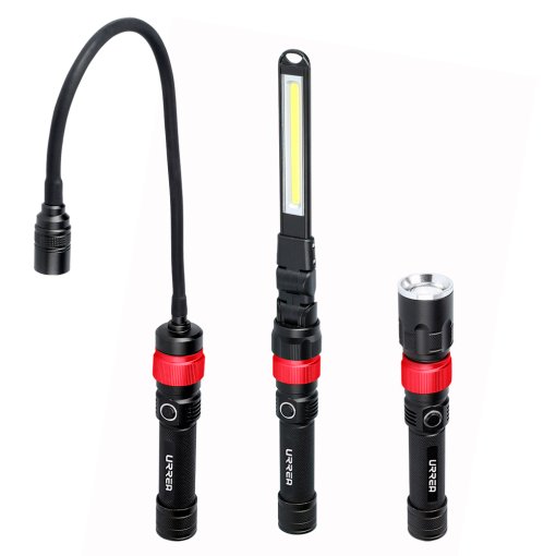 Juego de linternas con cabezas intercambiables de LED recargables, 6 piezas Urrea JLI6