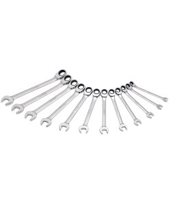 Juego de llaves combinadas pulido espejo de matraca spline métricas, 12 puntas, 12 piezas Urrea JLMC12M