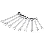 Juego de llaves combinadas pulido espejo de matraca spline rev en pulgadas, 9 piezas Urrea JLMC9R