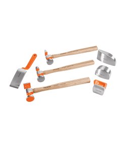 Juego Truper 7 Piezas de Martillos y Entibadores para Hojalatero - Tecnología de Modelado Profesional para Carrocería Automotriz que Permite Dar Forma y Reparar Láminas Metálicas con Precisión Artesanal (Clave 100785)