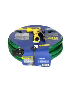 Manguera para jardín tramada 1/2", 15 m con pistola para riego Surtek JM12ST15