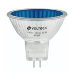 Lámpara de halógeno azul 50 W tipo MR16 en caja, VOLTECK