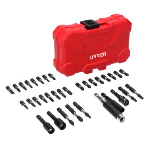 Juego de puntas y accesorios con sistema de amortiguación de impacto, 34 piezas Urrea JUP34