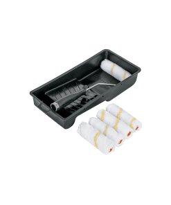 Kit de rodillo Truper Painter Pro 4" - Tecnología de aplicación uniforme para pinturas interiores que incluye maneral, charola y 5 felpas para diferentes acabados (Clave 15023)