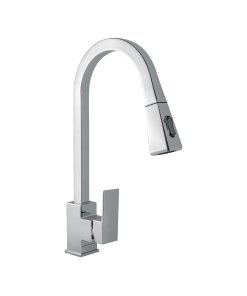 Monomando Nariz Retráctil para Fregadero, Cromo, diseño flexible y funcional, clave 44074 - FOSET KUBO