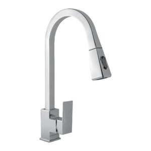 Monomando Nariz Retráctil para Fregadero, Cromo, diseño flexible y funcional, clave 44074 - FOSET KUBO