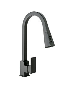 Monomando Nariz Retráctil para Fregadero, Negro, solución práctica y duradera, clave 44227 - FOSET KUBO