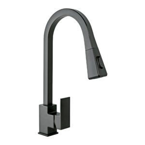 Monomando Nariz Retráctil para Fregadero, Negro, solución práctica y duradera, clave 44227 - FOSET KUBO