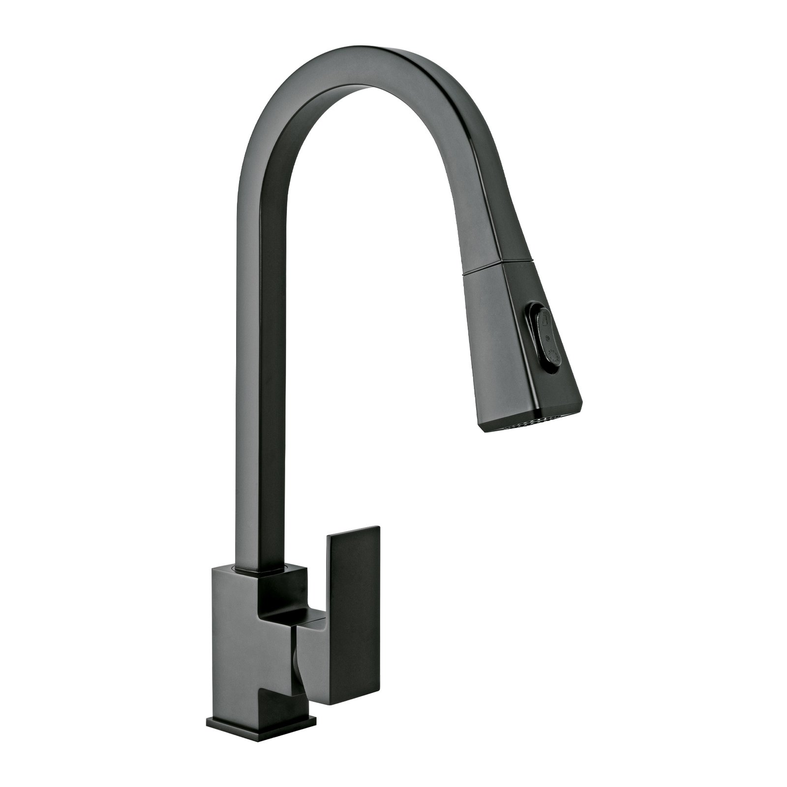 Monomando Nariz Retráctil para Fregadero, Negro, solución práctica y duradera, clave 44227 - FOSET KUBO