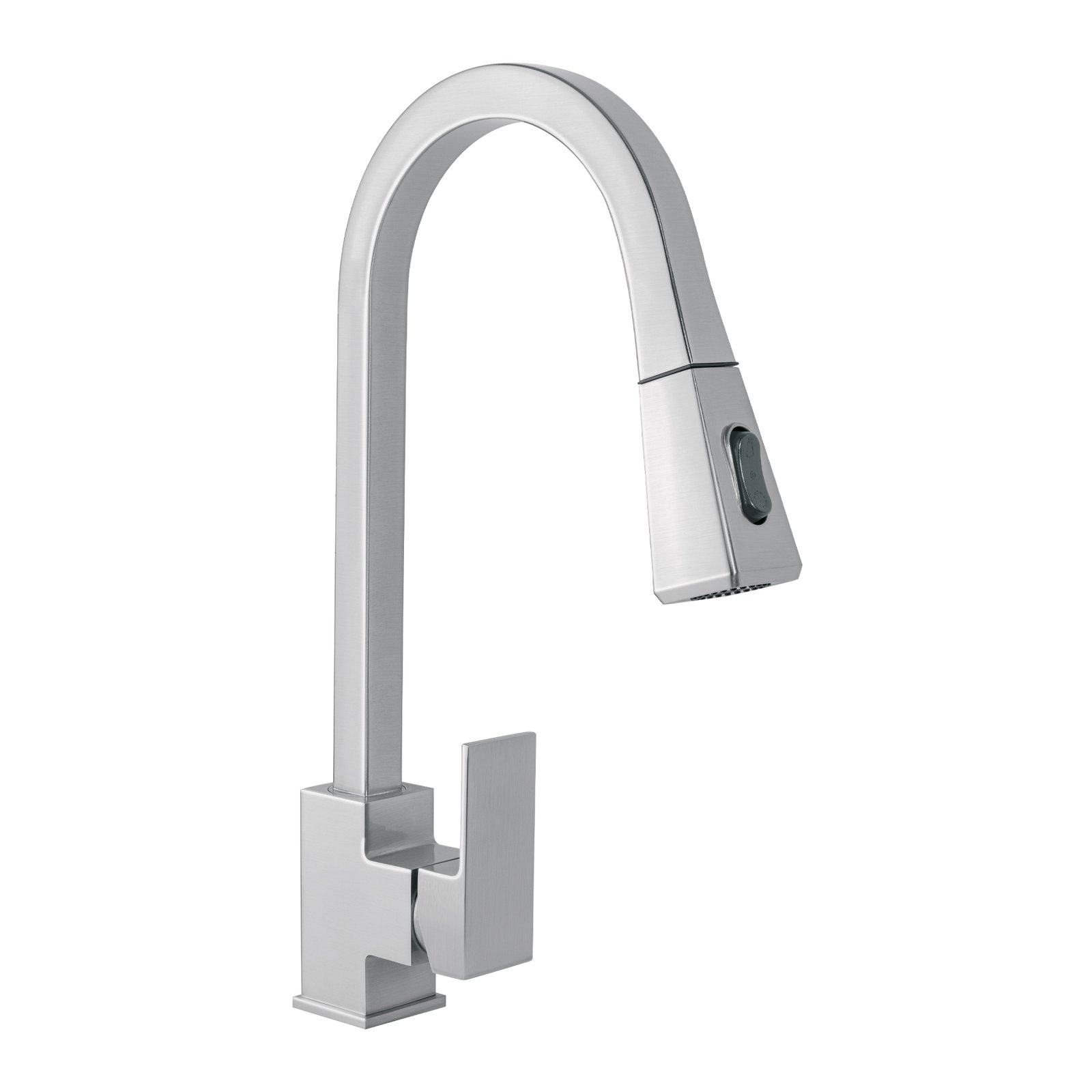 Monomando Nariz Retráctil para Fregadero, Satín, ideal para fregaderos modernos, clave 44222 - FOSET KUBO