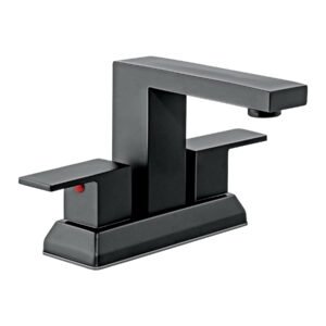 Mezcladora para Lavabo 4', Acabado Negro, Diseño Contemporáneo y Funcional, Marca Foset Kubo, Clave 44229