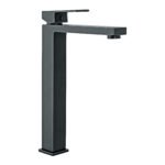 Monomando Alto para Lavabo, Acabado Negro, Diseño Moderno y Funcional, Marca Foset Kubo, Clave 44210