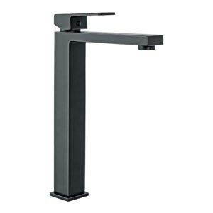 Monomando Alto para Lavabo, Acabado Negro, Diseño Moderno y Funcional, Marca Foset Kubo, Clave 44210