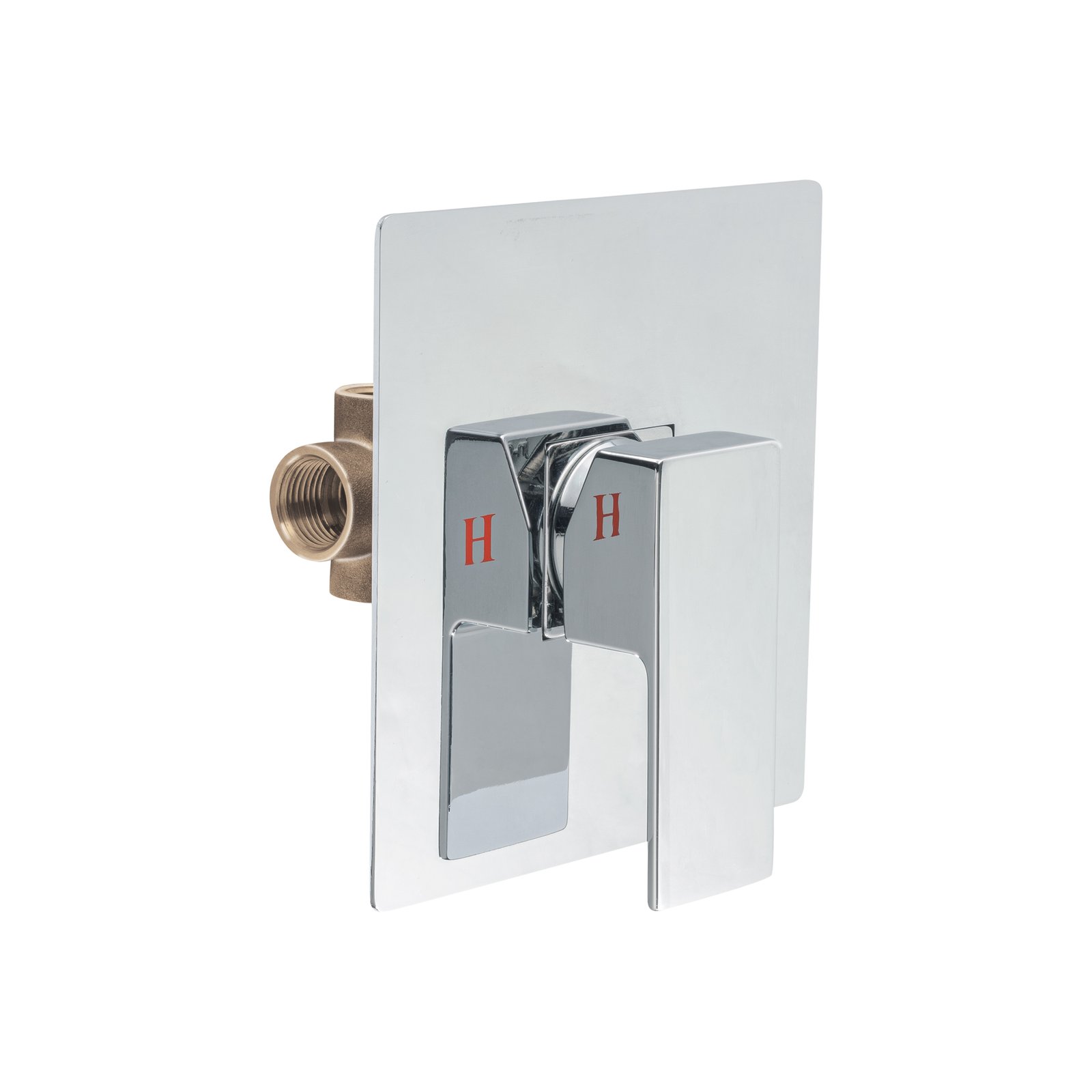 Monomando para Regadera Sin Desviador, Acabado Cromo, Diseño Compacto y Funcional, Marca Foset Kubo, Clave 44081