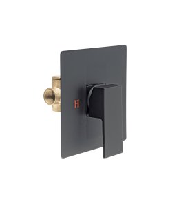Monomando para Regadera Sin Desviador, Acabado Negro, Estilo Contemporáneo y Resistente, Marca Foset Kubo, Clave 44267