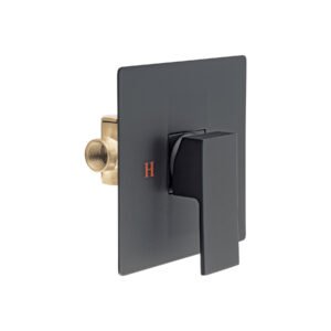 Monomando para Regadera Sin Desviador, Acabado Negro, Estilo Contemporáneo y Resistente, Marca Foset Kubo, Clave 44267