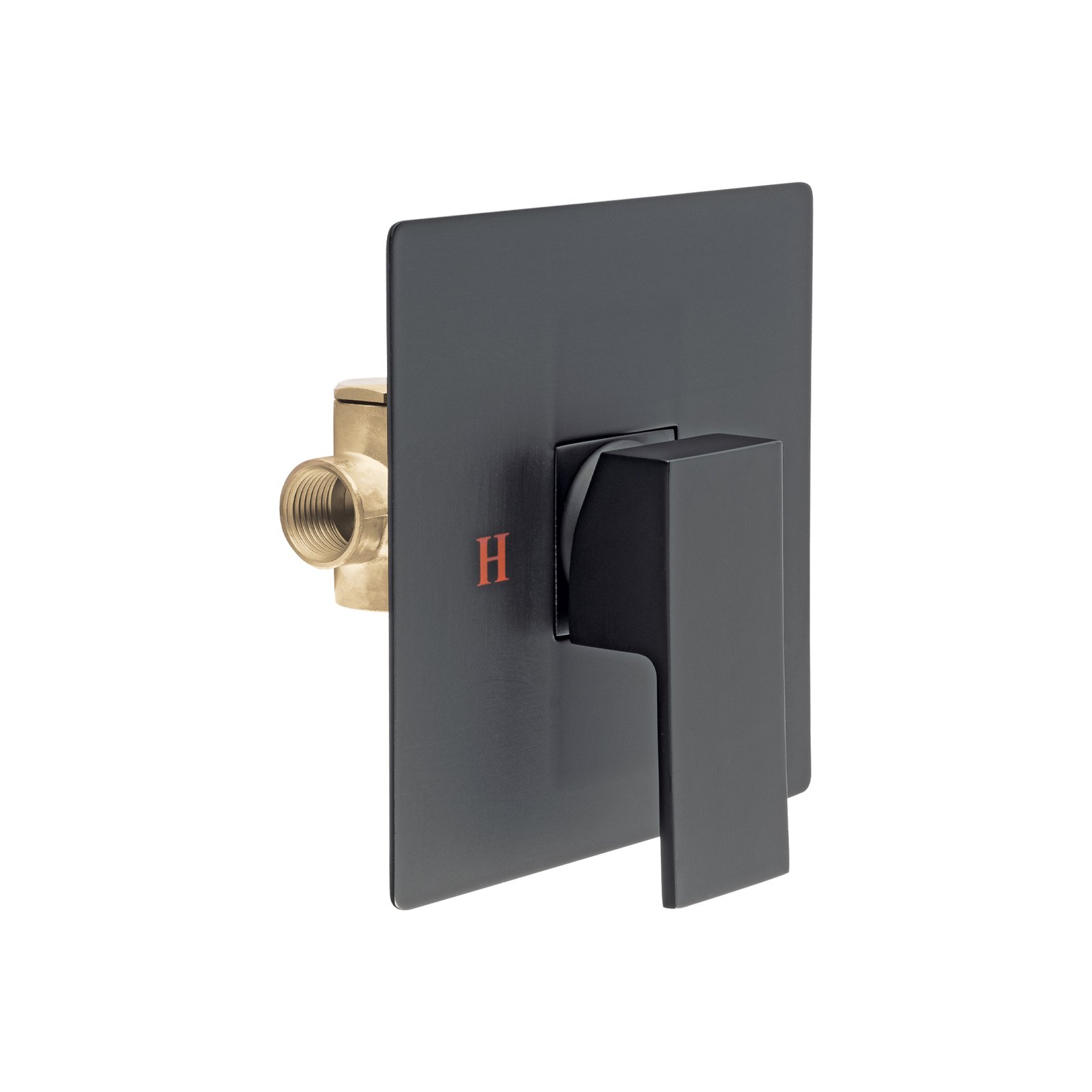 Monomando para Regadera Sin Desviador, Acabado Negro, Estilo Contemporáneo y Resistente, Marca Foset Kubo, Clave 44267